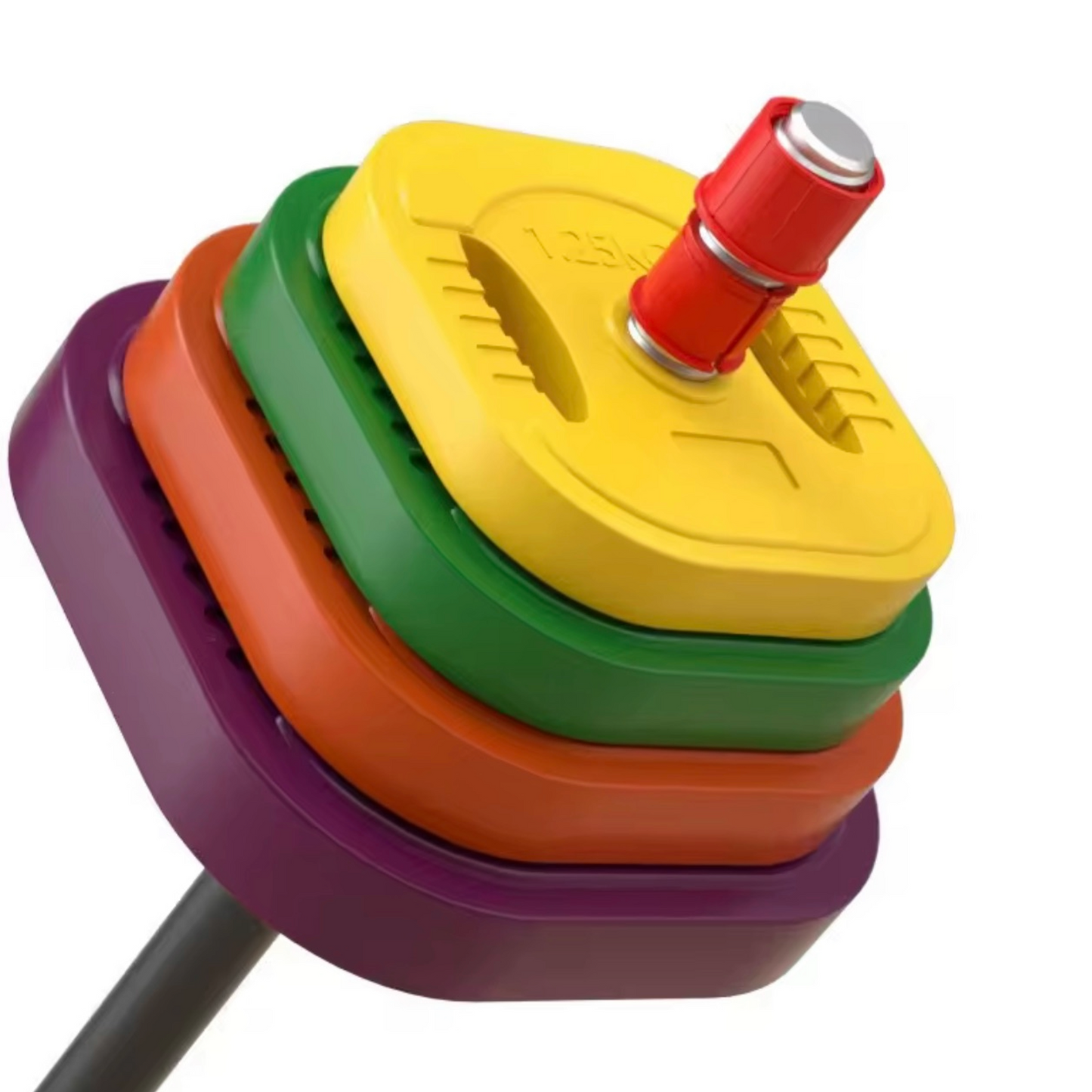 Demo Square Rubber Grip Iron Barbells