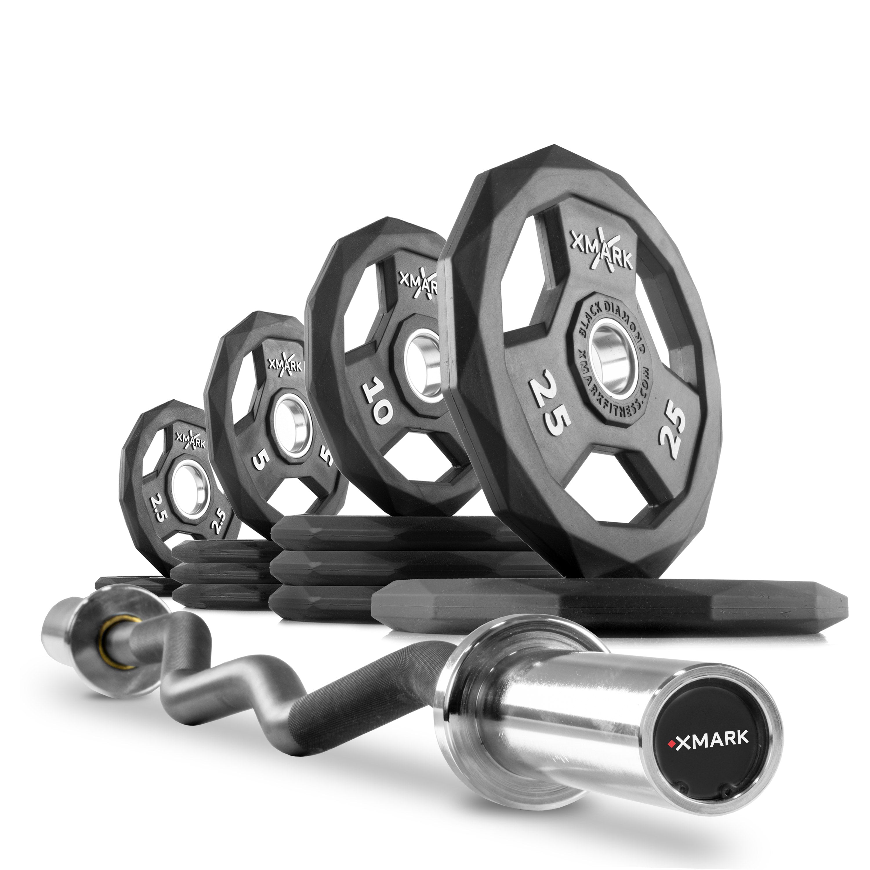 Black Diamond® Olympic Weight Plates and Curl Barbell Sets