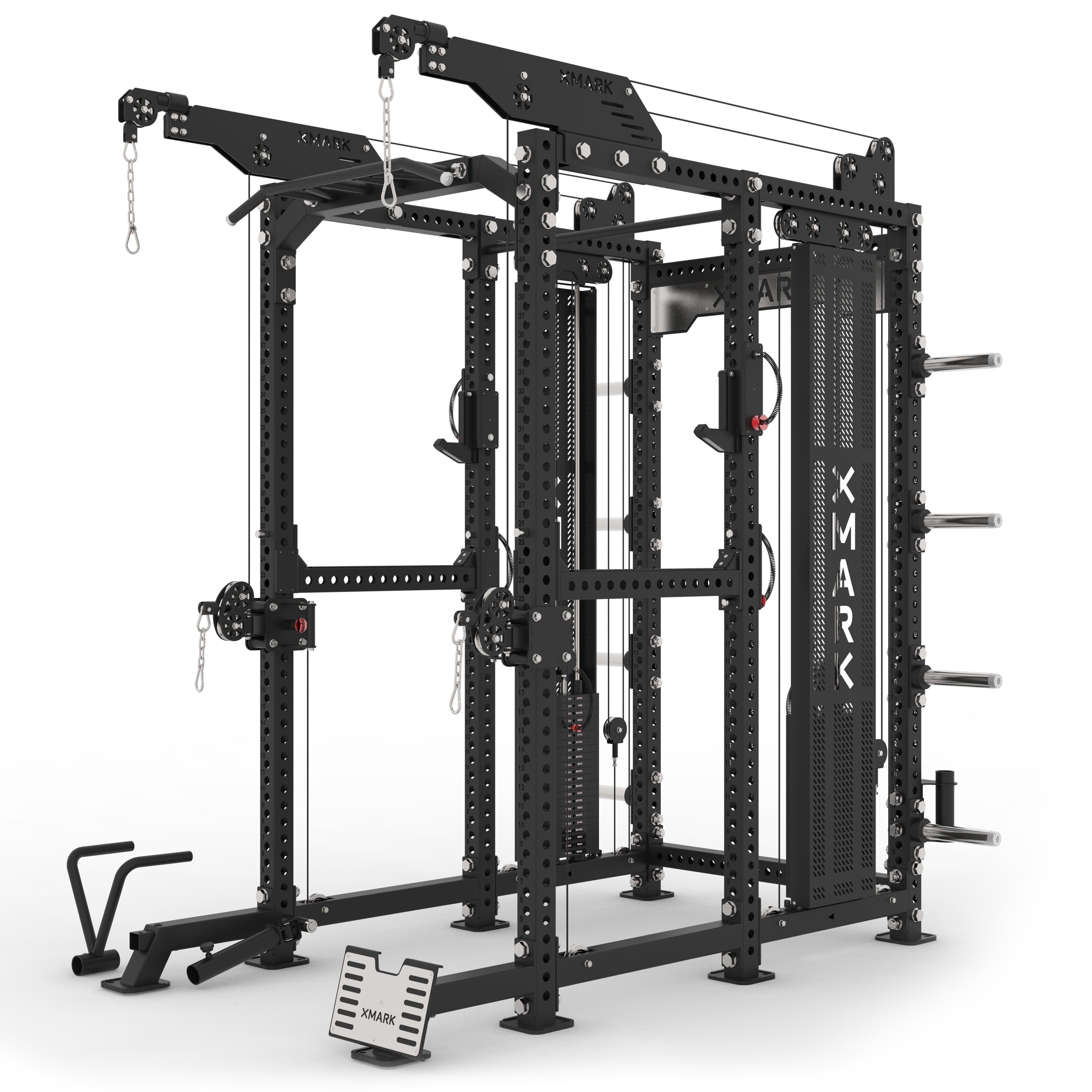 Commercial Power Rack Cable Machine, 440 lbs Total Stack Weight