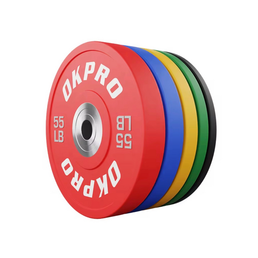Demo Barbell Colored Bumper Plates
