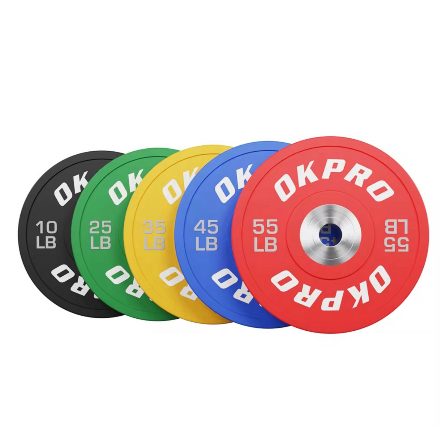 Demo Barbell Colored Bumper Plates