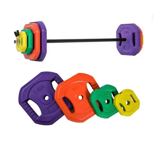 Demo Square Rubber Grip Iron Barbells