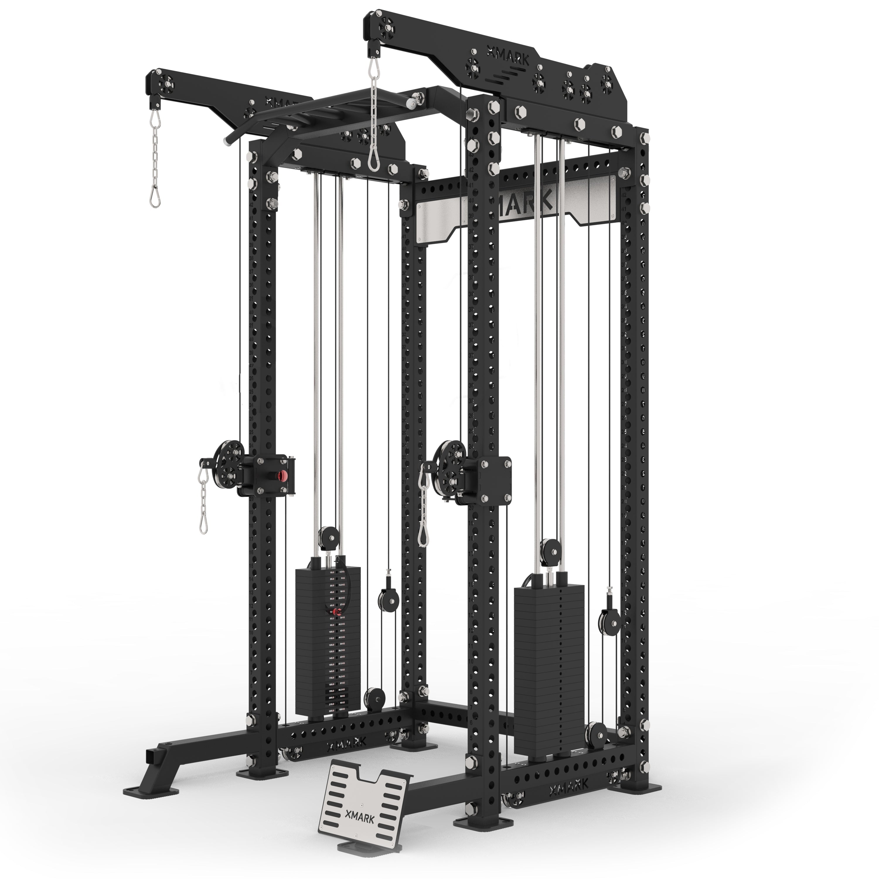 Commercial Half Rack Functional Trainer with Lat Pulldown and Low Row